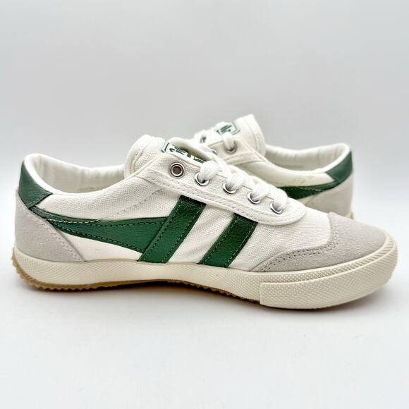 Gola Womens Badminton Sneakers US 5 EU 35 White Green Leather Low Top NIB - Picture 5 of 14